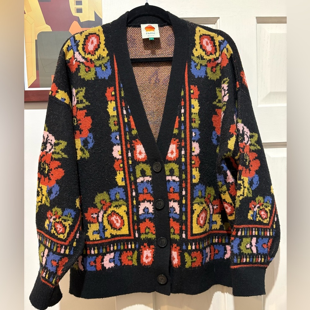 EUC Farm Rio Tapestry Cardigan